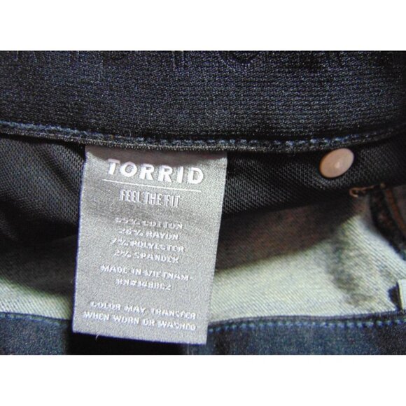 Torrid Bombshell Skinny Dark Blue Jeans 22T 22 Tall Stretch Denim Distressed - Picture 15 of 15